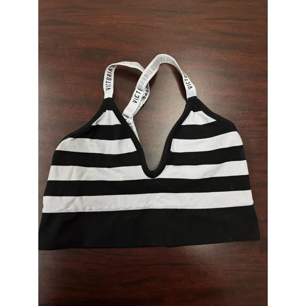 Victoria’s Secret White and Black Striped Bralette